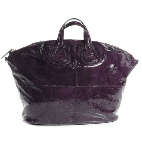 givenchy crinkled patent leather nightingale|GIVENCHY Crinkled Patent Large Nightingale Purple.